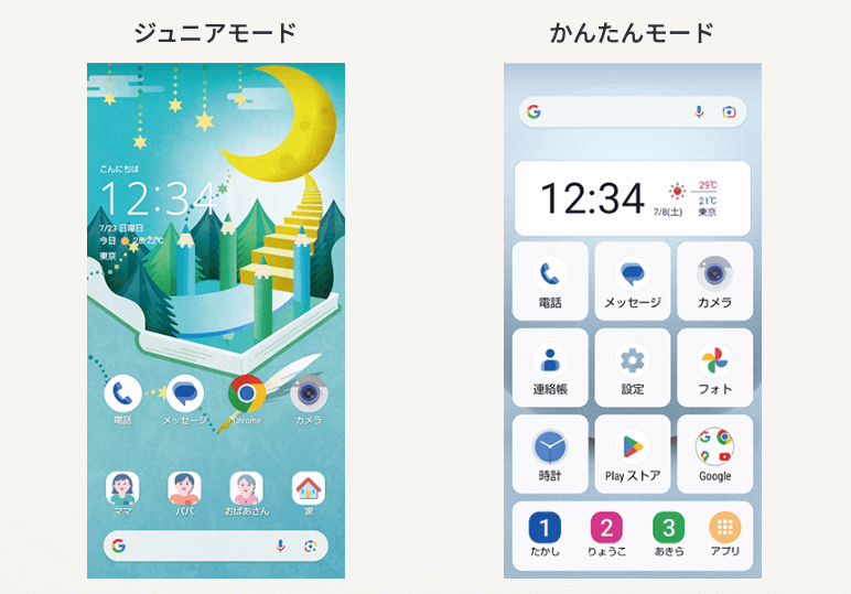ジュニアモード、かんたんモード