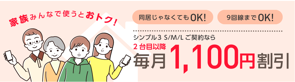 ワイモバイルの家族割引